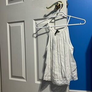 White high neck tank top